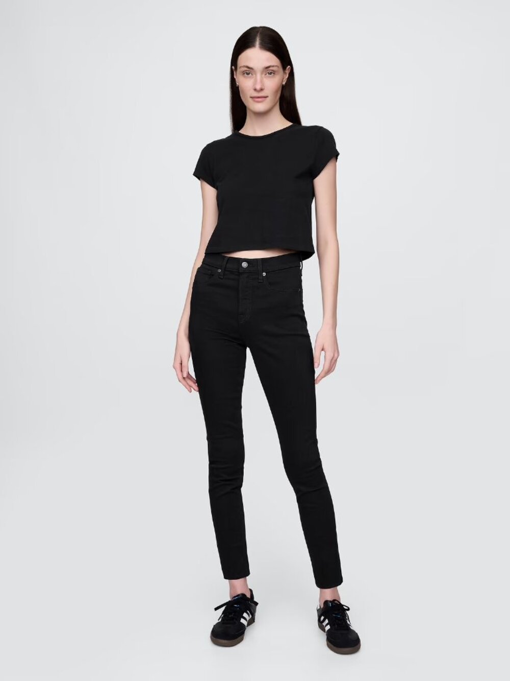 GAP High Rise True Skinny Jeans, Black, Size 28/6R